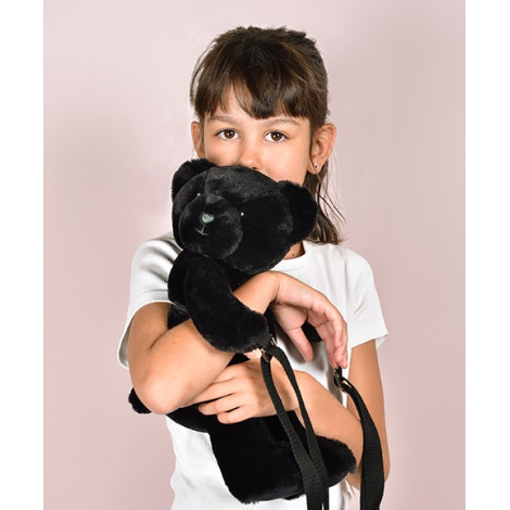 Ursulet din plus - geanta crossbody adorabila, 30 cm, Negru - poza 2