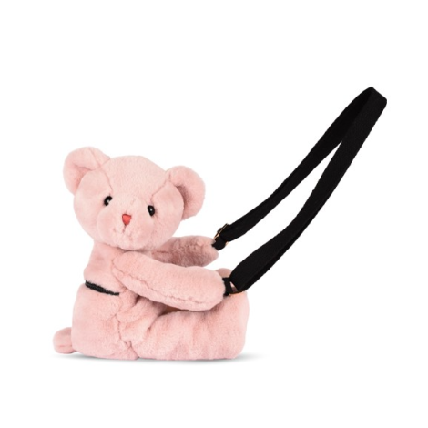 Ursulet din plus - geanta crossbody adorabila, 30 cm, Roz pudra - poza 1
