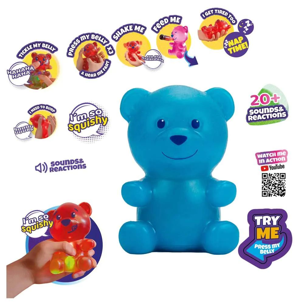 Ursulet interactiv Gummymals Albastru 12 cm - poza 4