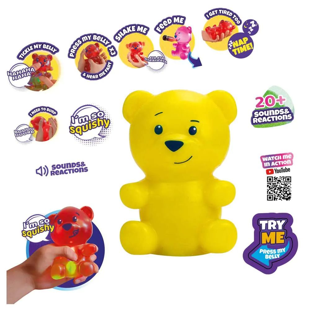 Ursulet interactiv Gummymals Galben 12 cm - poza 3