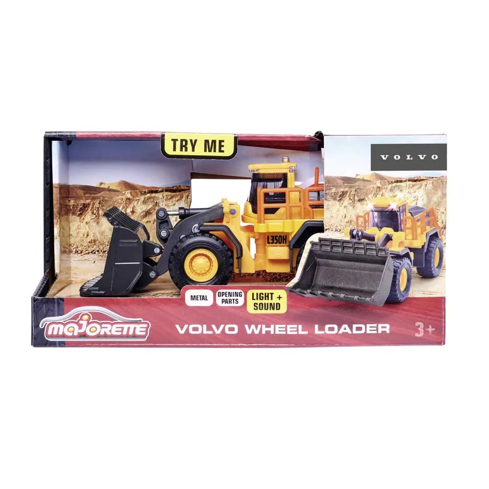 Utilaj incarcator frontal metalic Majorette Volvo cu lumini si sunete 21 cm - poza 2