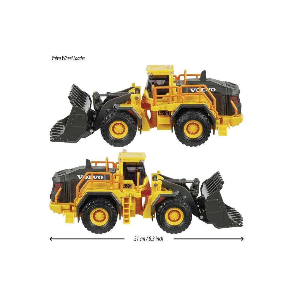 Utilaj incarcator frontal metalic Majorette Volvo cu lumini si sunete 21 cm - poza 3