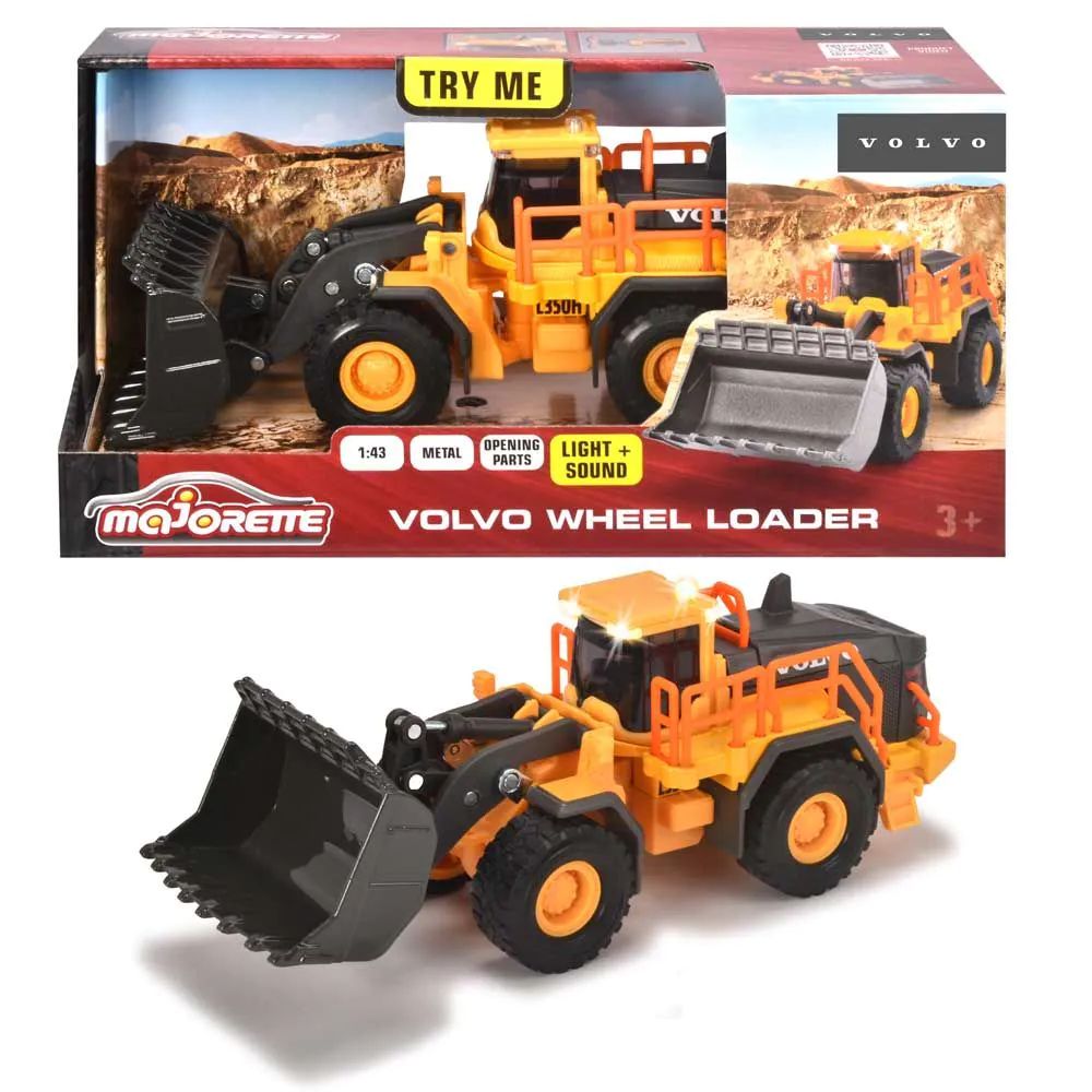 Utilaj incarcator frontal metalic Majorette Volvo cu lumini si sunete 21 cm - poza 4