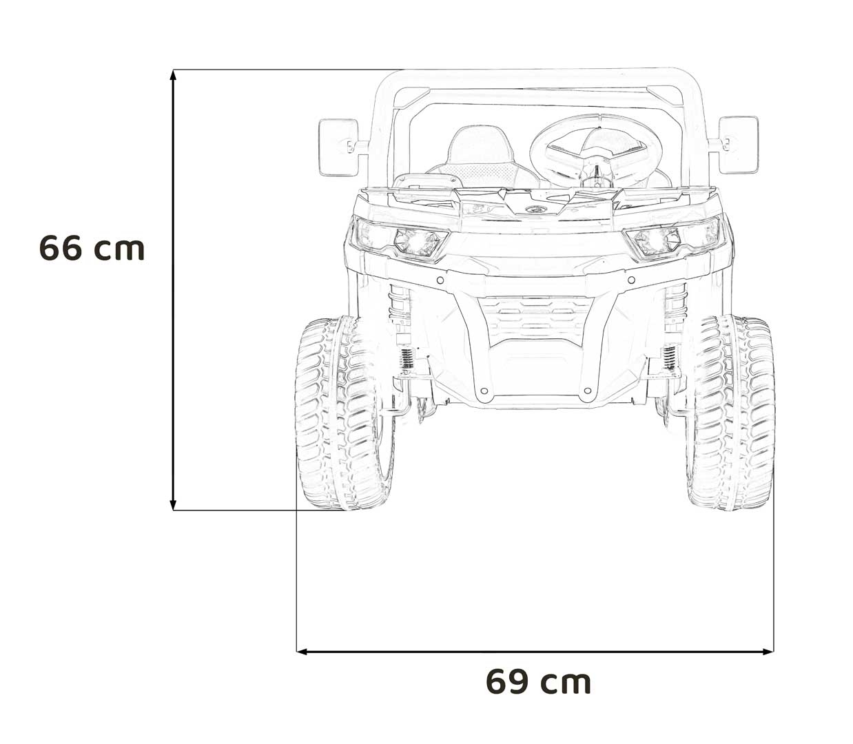 UTV eIectric pentru copii cu 2 locuri Farmer Truck SPEED XXL 900 24V 400W 4x4 (623B-24V) Alb - Autokids.ro - poza 3