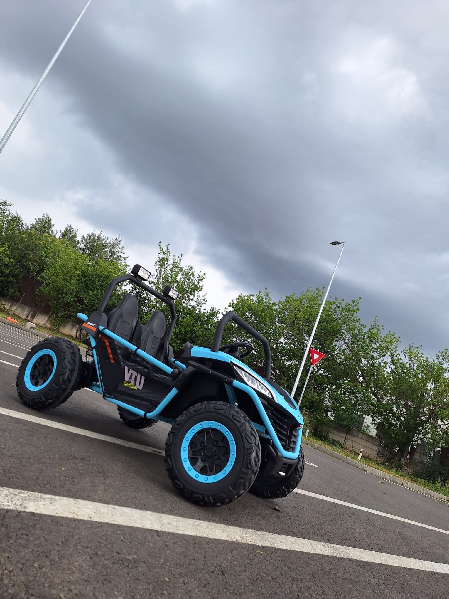 UTV electric pentru 2 copii BUGGY SPEED Fast Edition 24V 300W 4x4 (s608) Albastru - Autokids.ro - poza 3