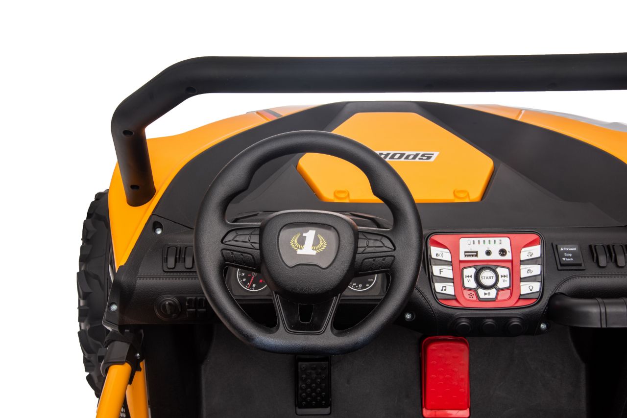 UTV electric pentru 2 copii BUGGY SPEED Fast Edition 24V 300W 4x4 (s608) Galben - Autokids.ro - poza 4