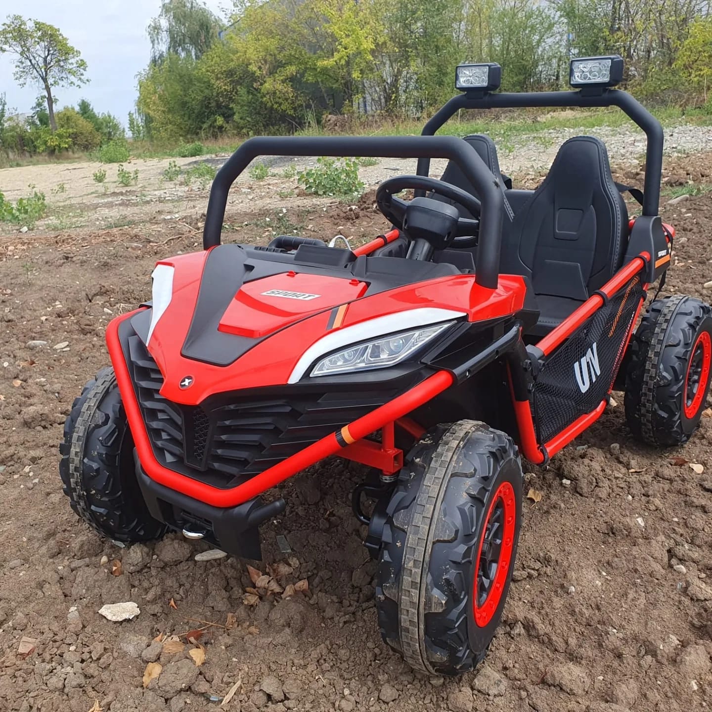 UTV electric pentru 2 copii BUGGY SPEED Fast Edition 24V 300W 4x4 (s608) Rosu - Autokids.ro - poza 1