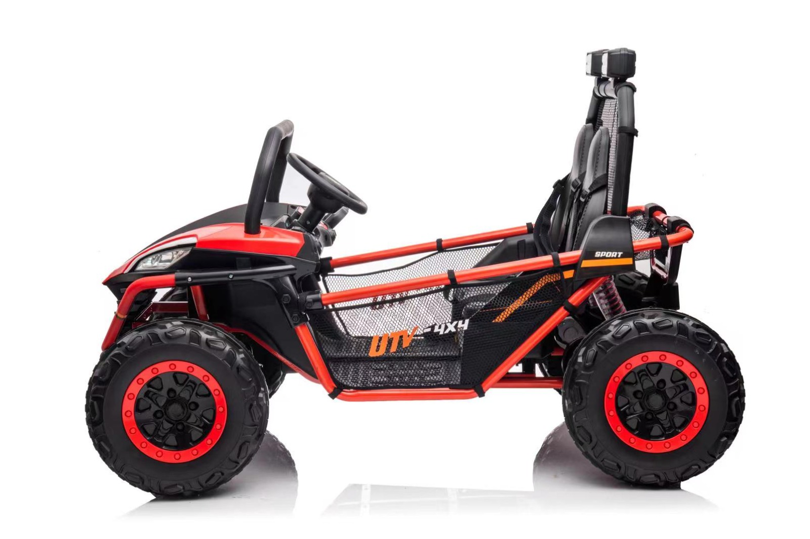 UTV electric pentru 2 copii BUGGY SPEED Fast Edition 24V 300W 4x4 (s608) Rosu - Autokids.ro - poza 4