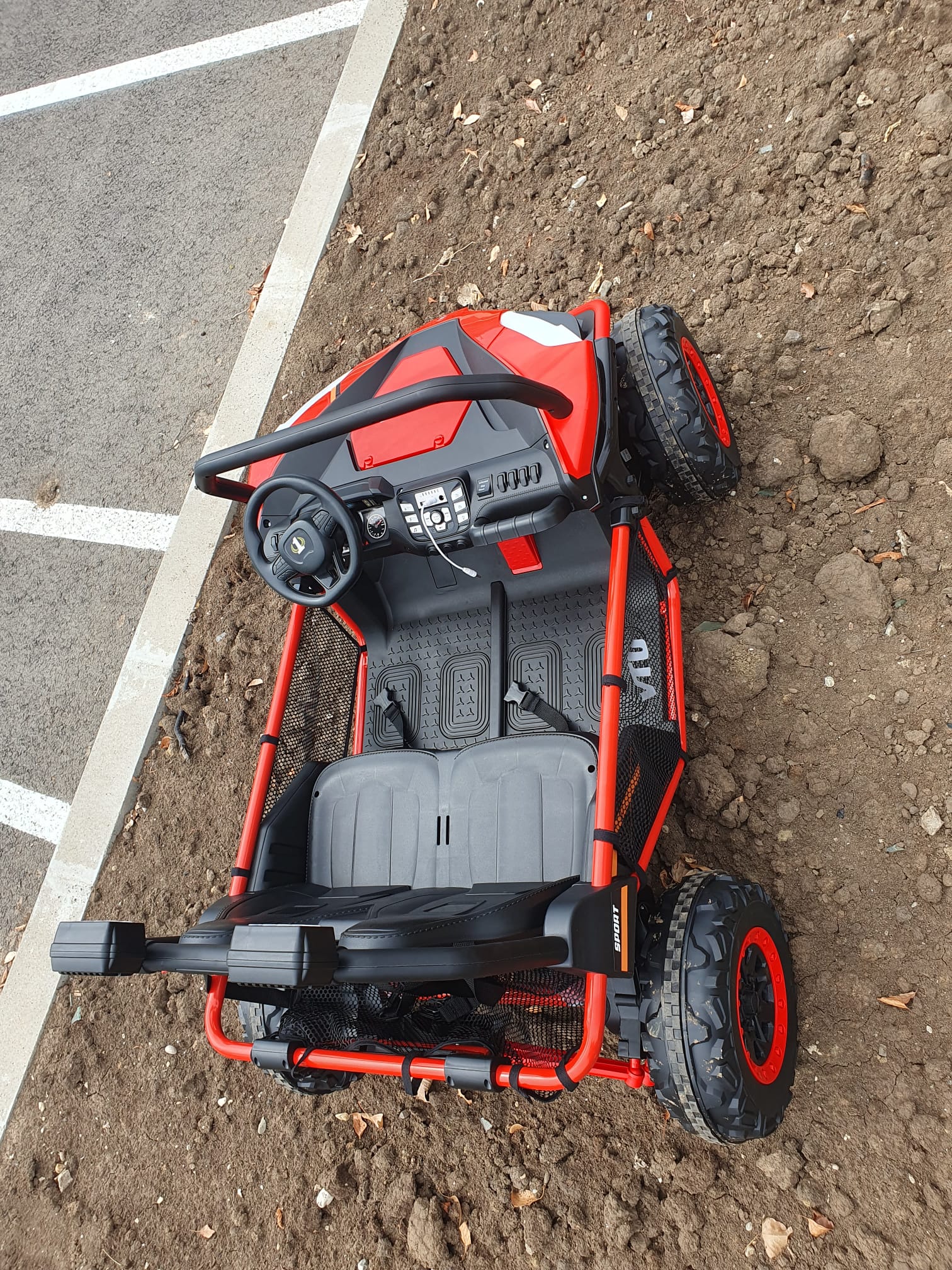 UTV electric pentru 2 copii BUGGY SPEED Fast Edition 24V 300W 4x4 (s608) Rosu - Autokids.ro - poza 5