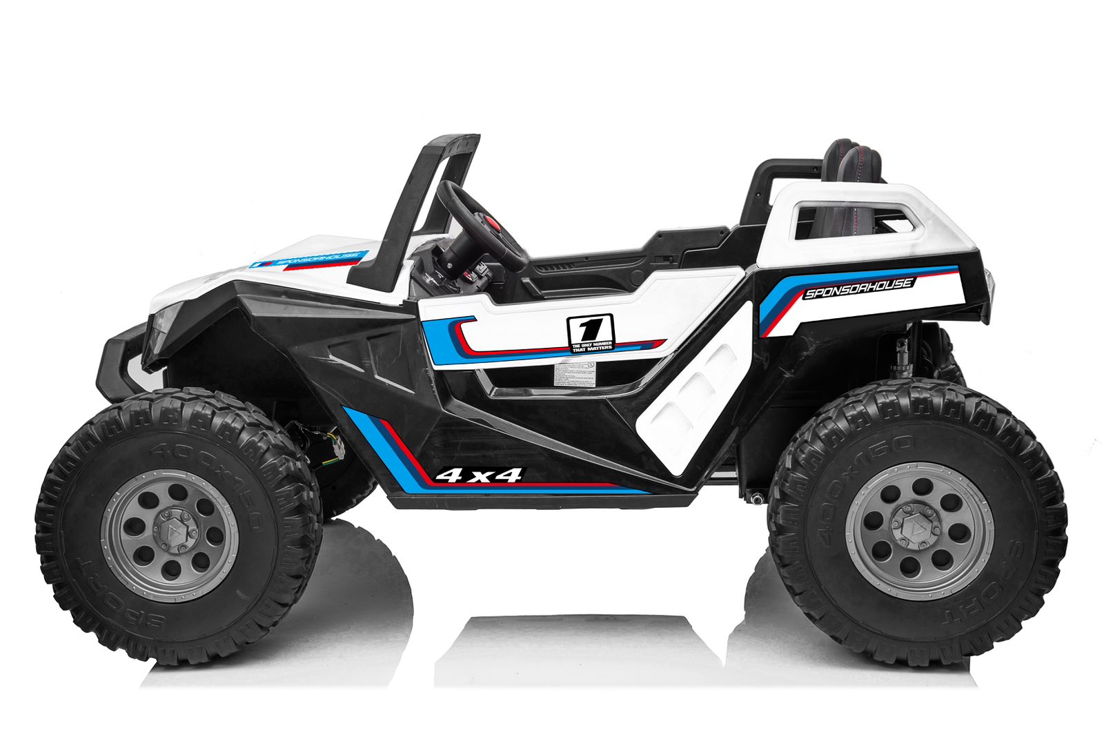 UTV electric pentru 2 copii Buggy XXL FAST EDITION cu viteza maxima 15km/h 500W 24V 4x4 (sx1928-fast) Alb - Autokids.ro - poza 2