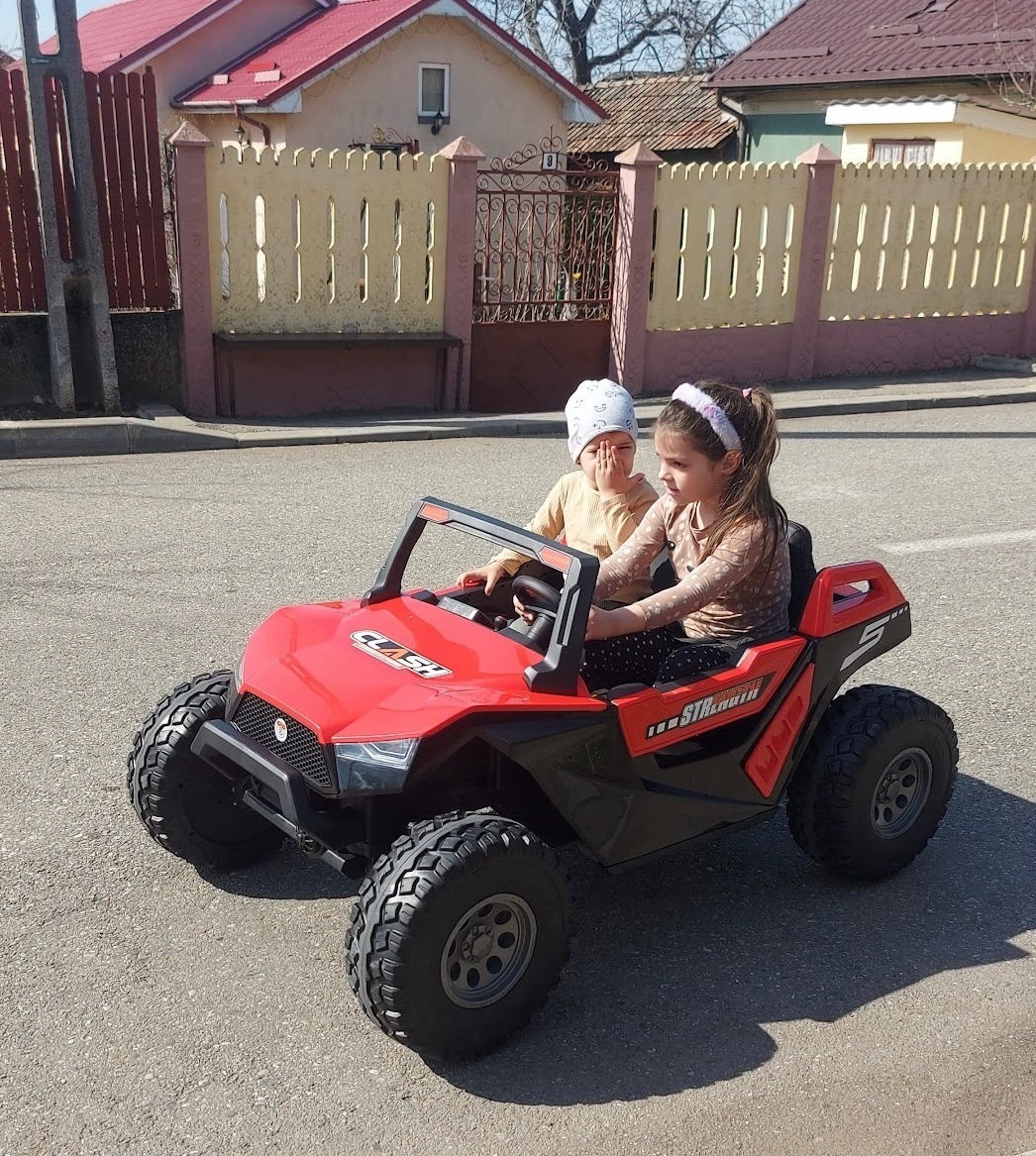 UTV electric pentru 2 copii Buggy XXL FAST EDITION cu viteza maxima 15km/h 500W 24V 4x4 (sx1928-fast) Rosu - Autokids.ro - poza 1