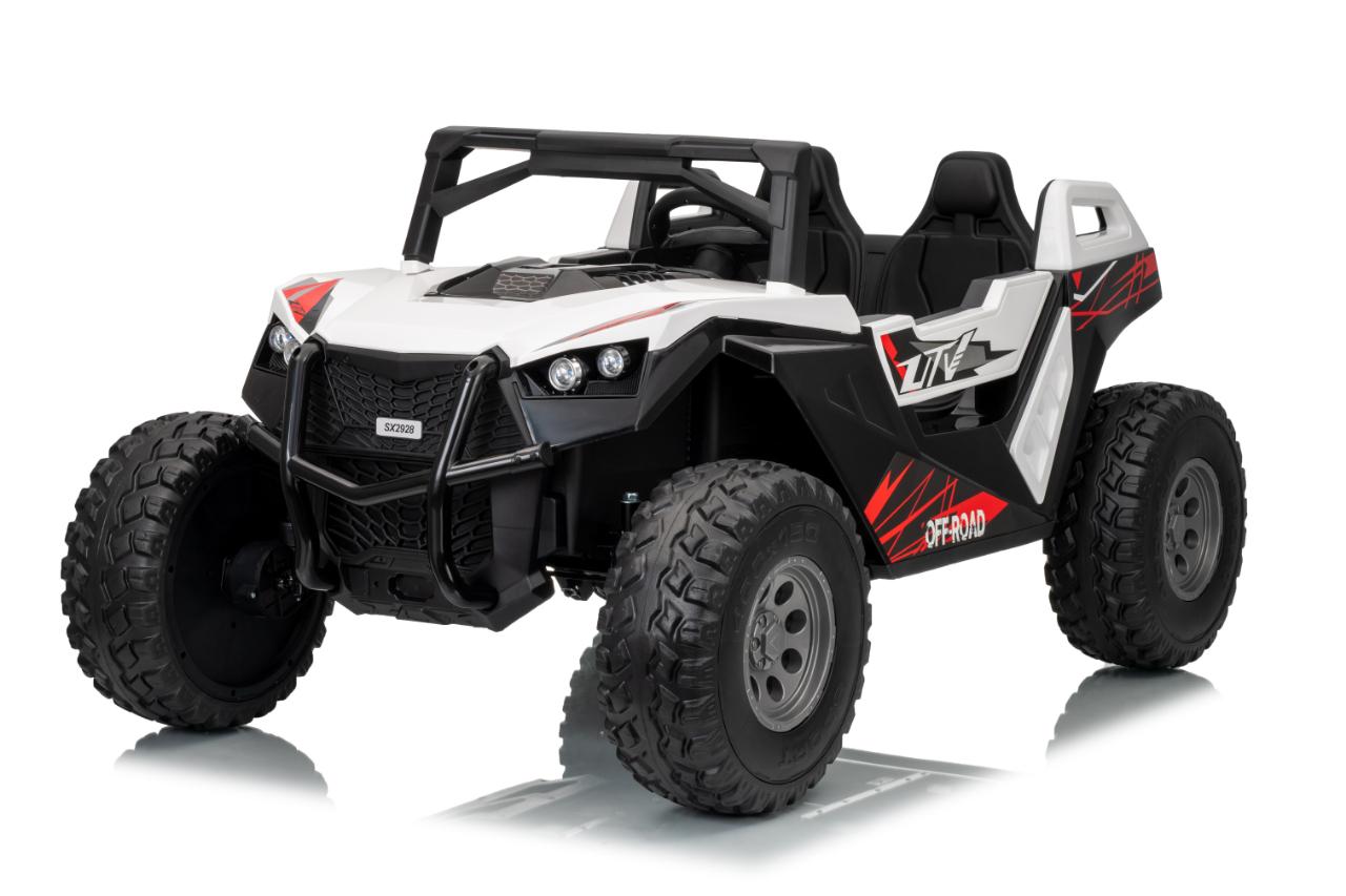UTV electric pentru 2 copii Buggy XXL FAST EDITION cu viteza maxima 15km/h 500W 24V 4x4 (sx2929-fast) Alb - Autokids.ro - poza 1