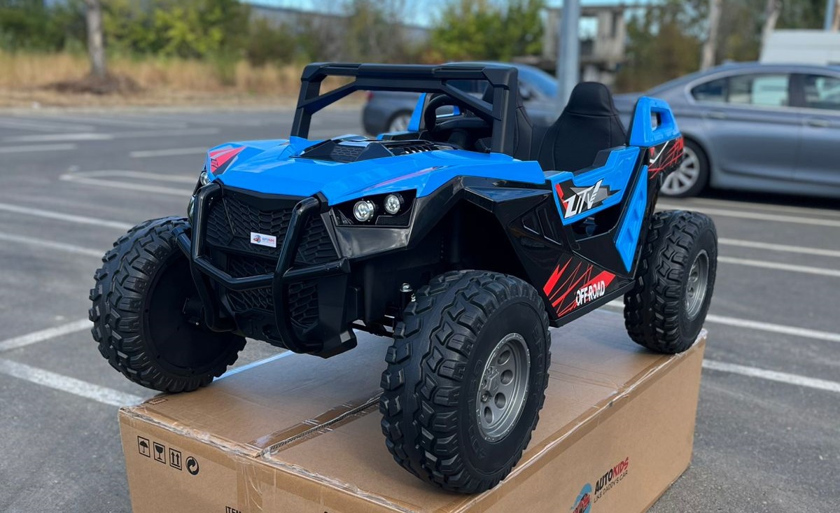 UTV electric pentru 2 copii Buggy XXL FAST EDITION cu viteza maxima 15km/h 500W 24V 4x4 (sx2929-fast) Albastru - Autokids.ro