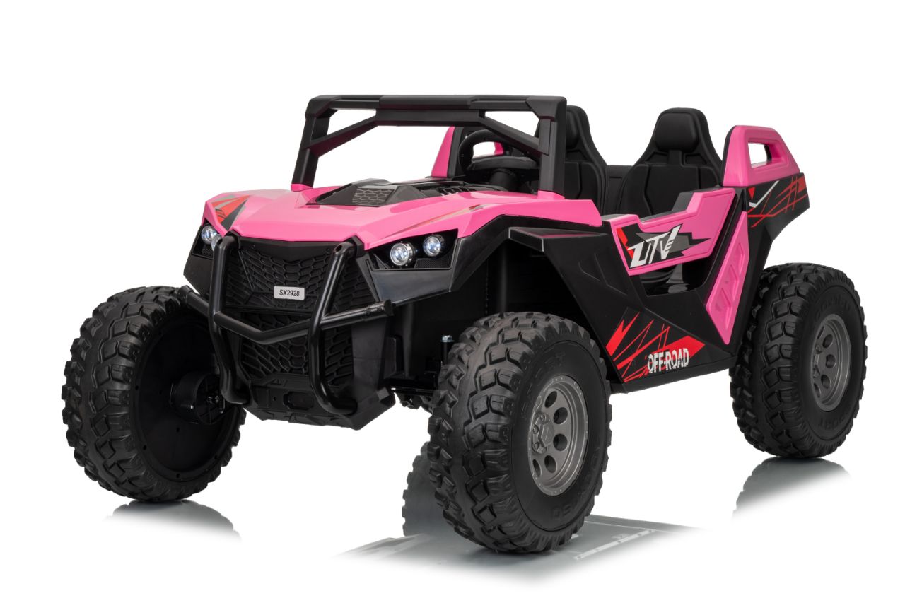 UTV electric pentru 2 copii Buggy XXL FAST EDITION cu viteza maxima 15km/h 500W 24V 4x4 (sx2929-fast) Roz - Autokids.ro - poza 1