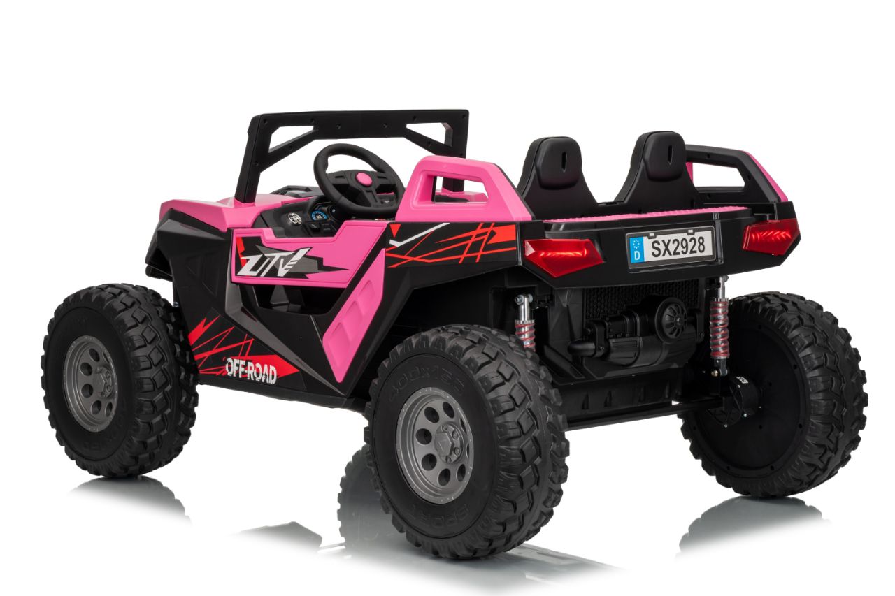 UTV electric pentru 2 copii Buggy XXL FAST EDITION cu viteza maxima 15km/h 500W 24V 4x4 (sx2929-fast) Roz - Autokids.ro - poza 2