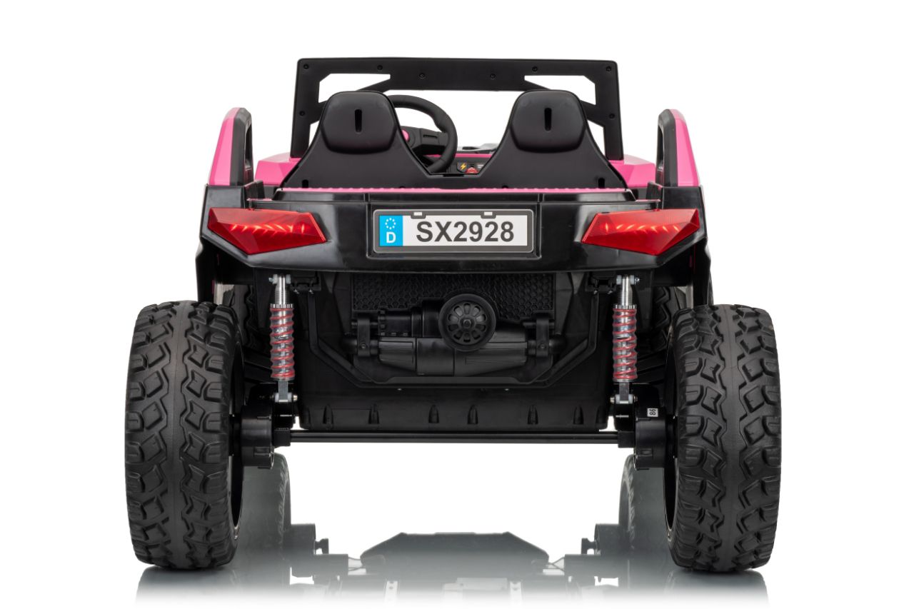 UTV electric pentru 2 copii Buggy XXL FAST EDITION cu viteza maxima 15km/h 500W 24V 4x4 (sx2929-fast) Roz - Autokids.ro - poza 4