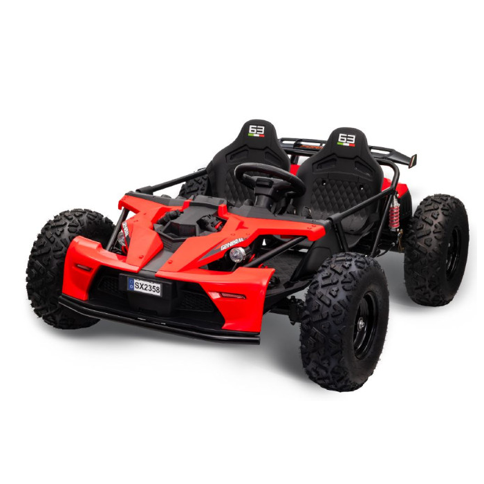 UTV electric pentru copii 8-15 ani cu 2 locuri 48V 800W Buggy GENERAL XXL cu viteza max 25km/h (2358) Rosu - Autokids.ro - poza 1
