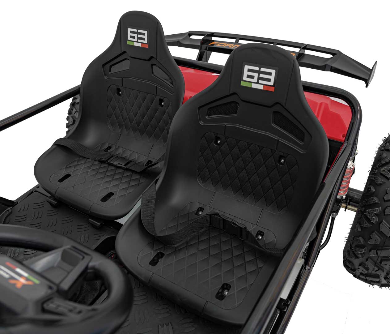 UTV electric pentru copii 8-15 ani cu 2 locuri 48V 800W Buggy GENERAL XXL cu viteza max 25km/h (2358) Rosu - Autokids.ro - poza 2