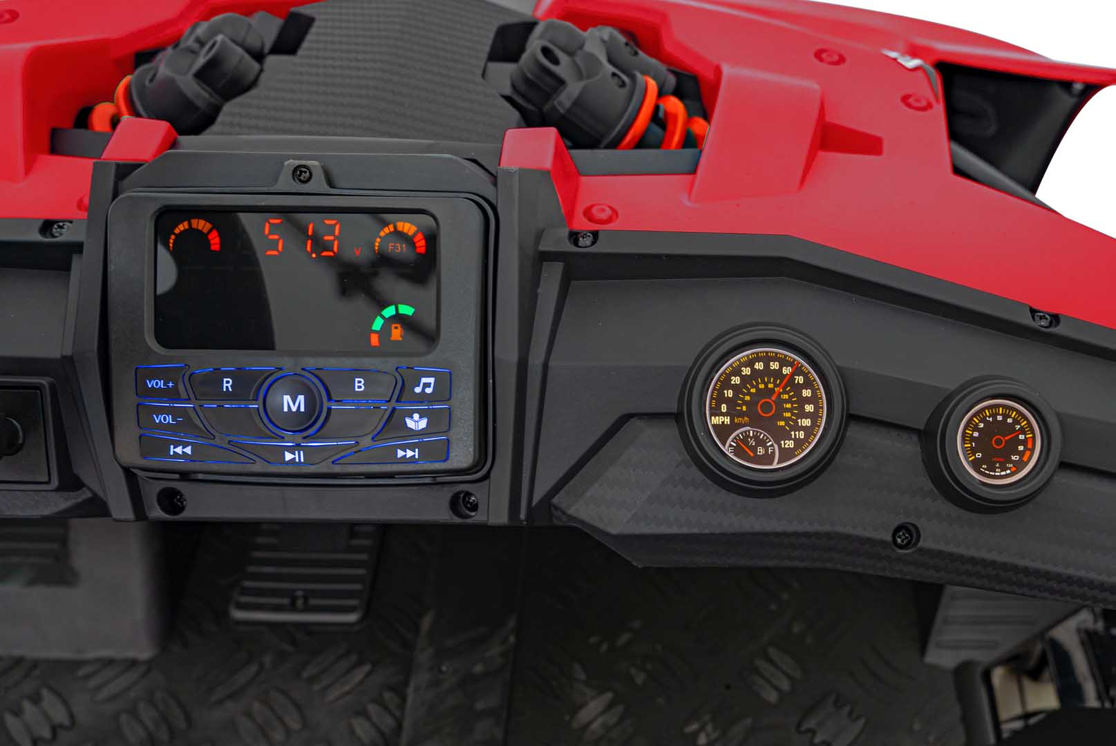 UTV electric pentru copii 8-15 ani cu 2 locuri 48V 800W Buggy GENERAL XXL cu viteza max 25km/h (2358) Rosu - Autokids.ro - poza 5