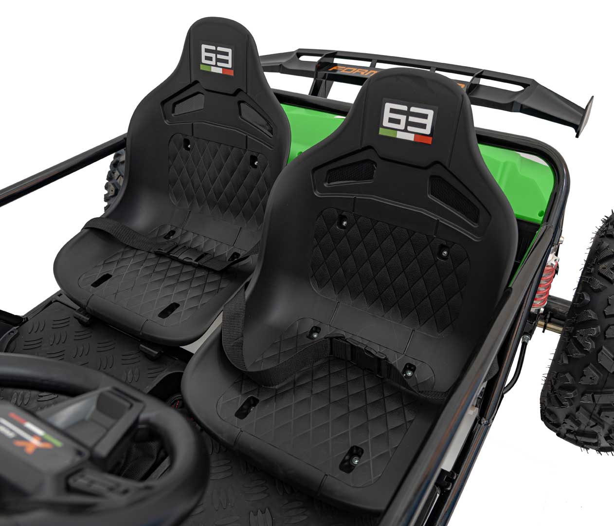 UTV electric pentru copii 8-15 ani cu 2 locuri 48V 800W Buggy GENERAL XXL cu viteza max 25km/h (2358) Verde - Autokids.ro - poza 4