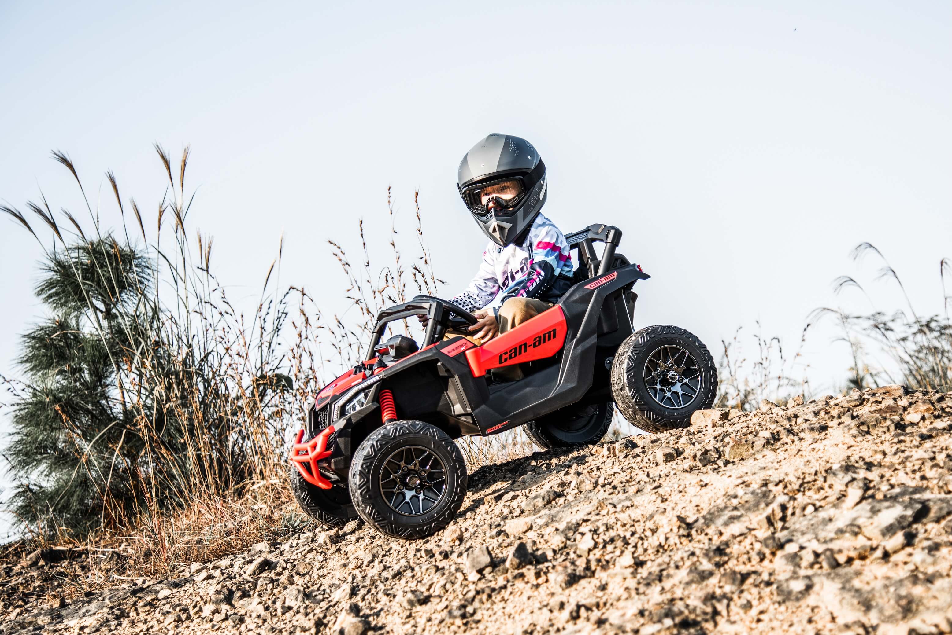 UTV electric pentru copii Can-Am Maverick 24V 800W 4x4 (CA003) Galben - Autokids.ro - poza 2