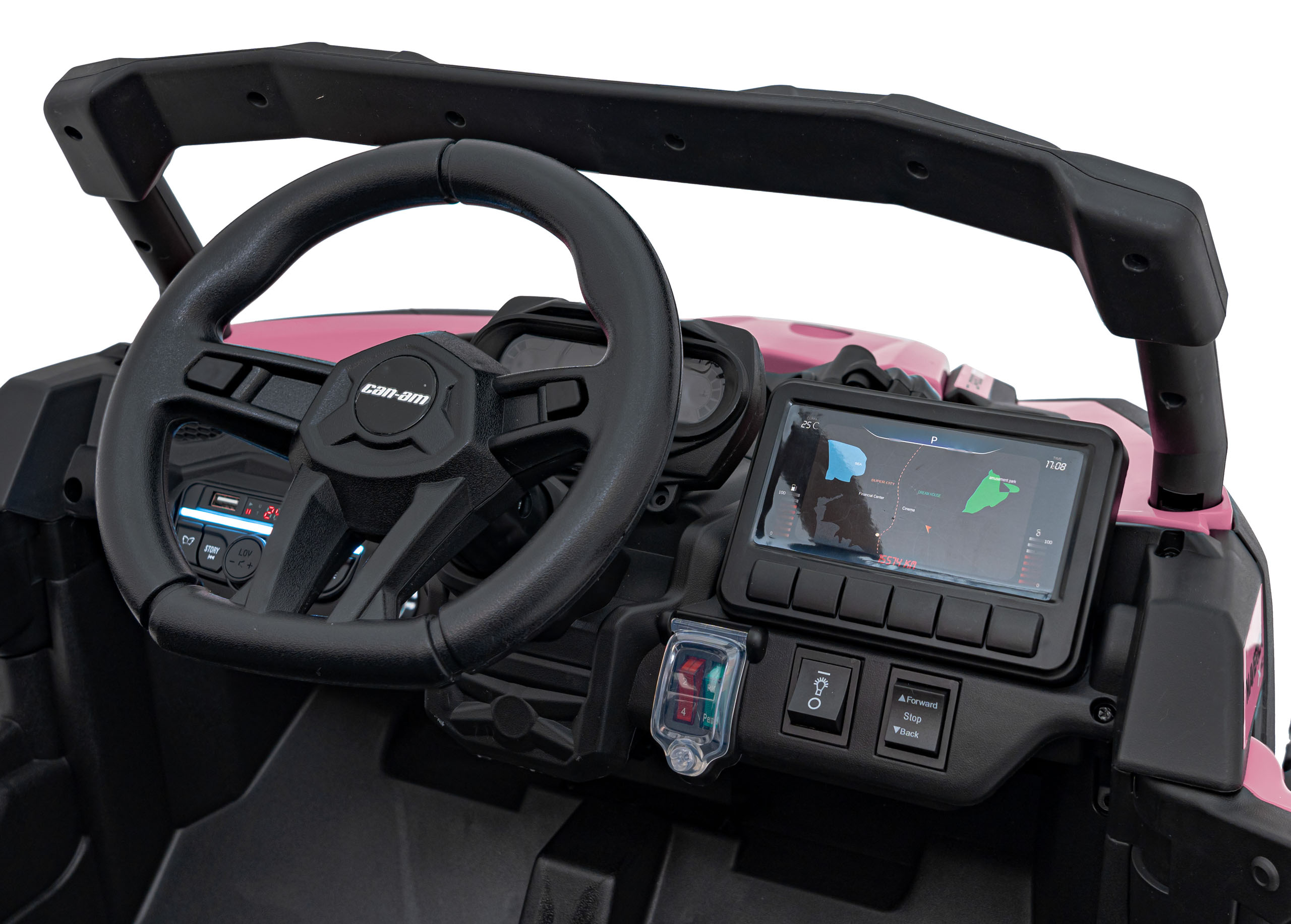 UTV electric pentru copii Can-Am Maverick 24V 800W 4x4 (CA003) Roz - Autokids.ro - poza 5