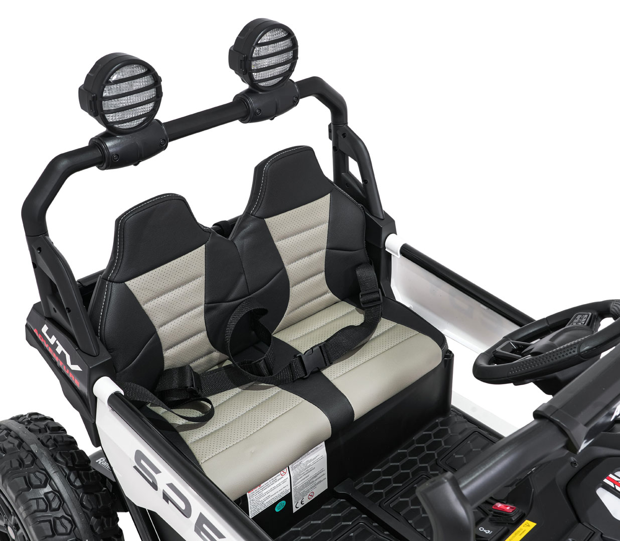 UTV electric pentru copii cu 2 locuri Buggy Speedy 4x4 24V 350W (3558) Alb - Autokids.ro - poza 5