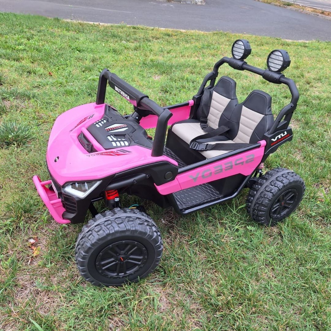 UTV electric pentru copii cu 2 locuri Buggy Speedy 4x4 24V 350W (3558) Roz - Autokids.ro - poza 1