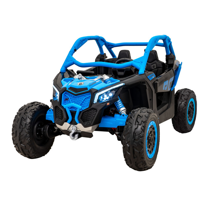 UTV electric pentru copii cu 2 locuri Can-Am Maverick Turbo RR 24V 800W 4x4 (CA001) Albastru - Autokids.ro