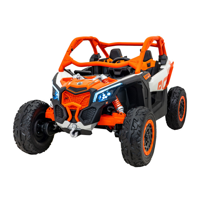 UTV electric pentru copii cu 2 locuri Can-Am Maverick Turbo RR 24V 800W 4x4 (CA001) Portocaliu - Autokids.ro