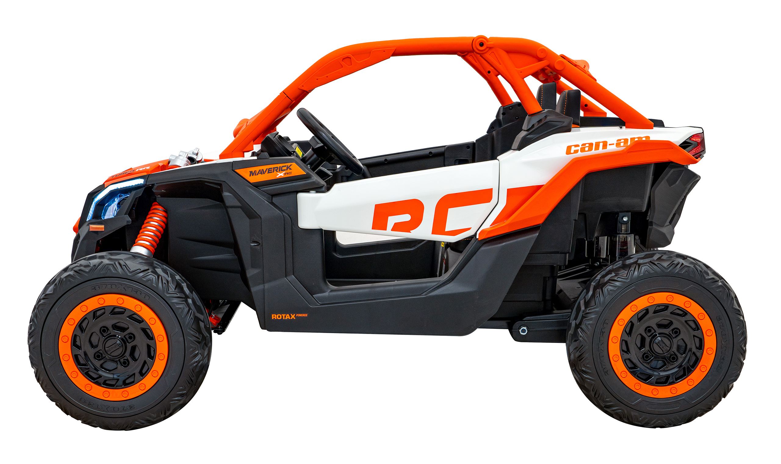 UTV electric pentru copii cu 2 locuri Can-Am Maverick Turbo RR 24V 800W 4x4 (CA001) Portocaliu - Autokids.ro - poza 2