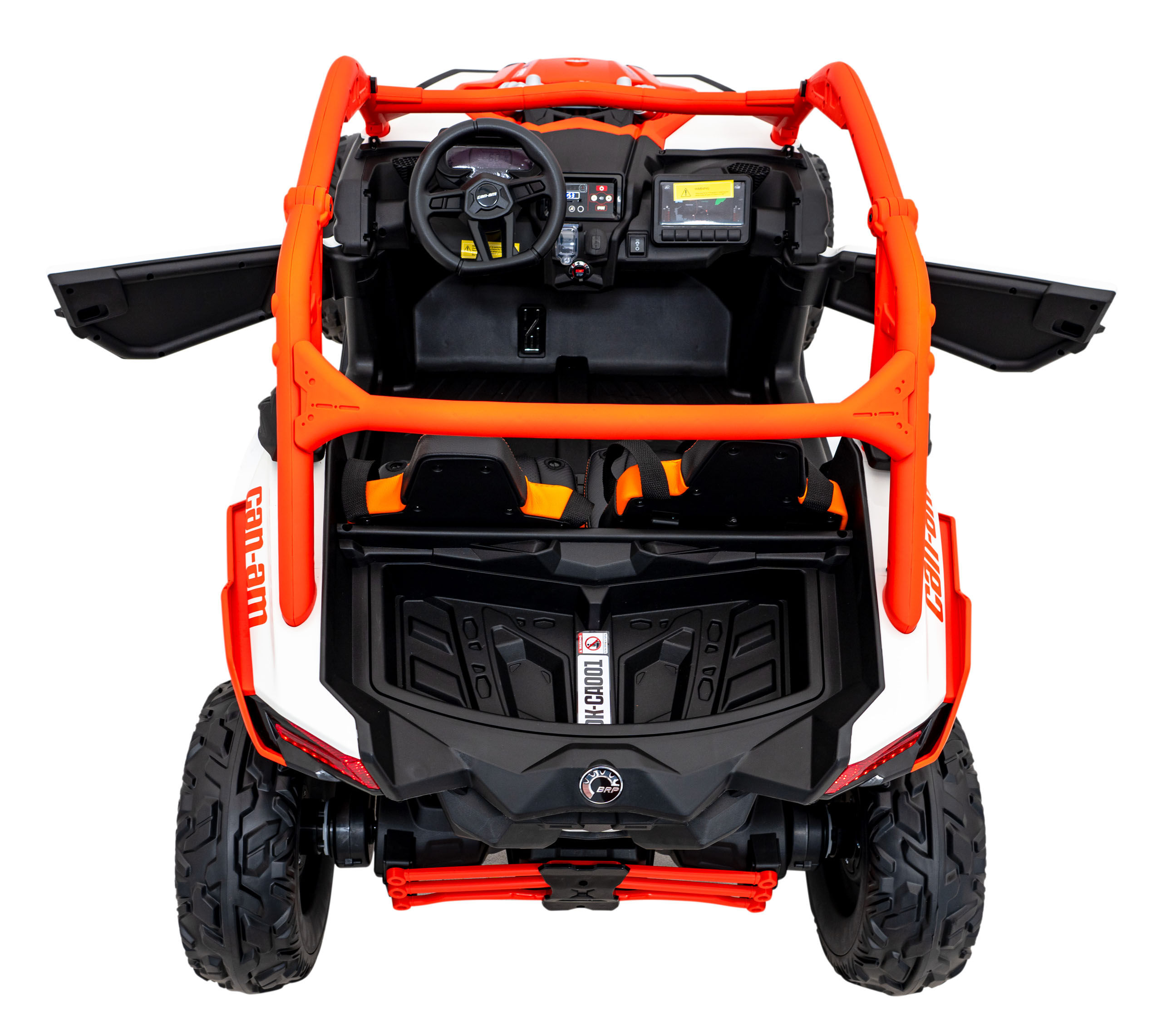 UTV electric pentru copii cu 2 locuri Can-Am Maverick Turbo RR 24V 800W 4x4 (CA001) Portocaliu - Autokids.ro - poza 4