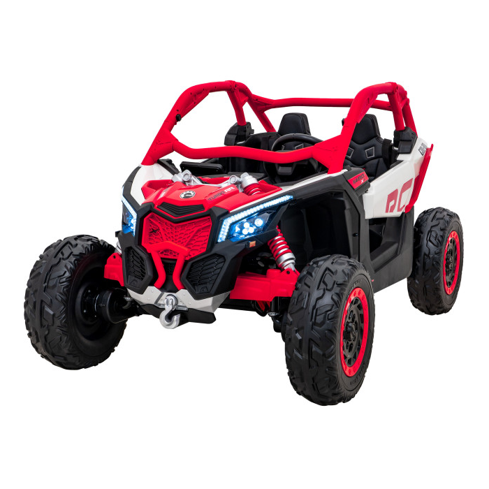 UTV electric pentru copii cu 2 locuri Can-Am Maverick Turbo RR 24V 800W 4x4 (CA001) Rosu - Autokids.ro - poza 1
