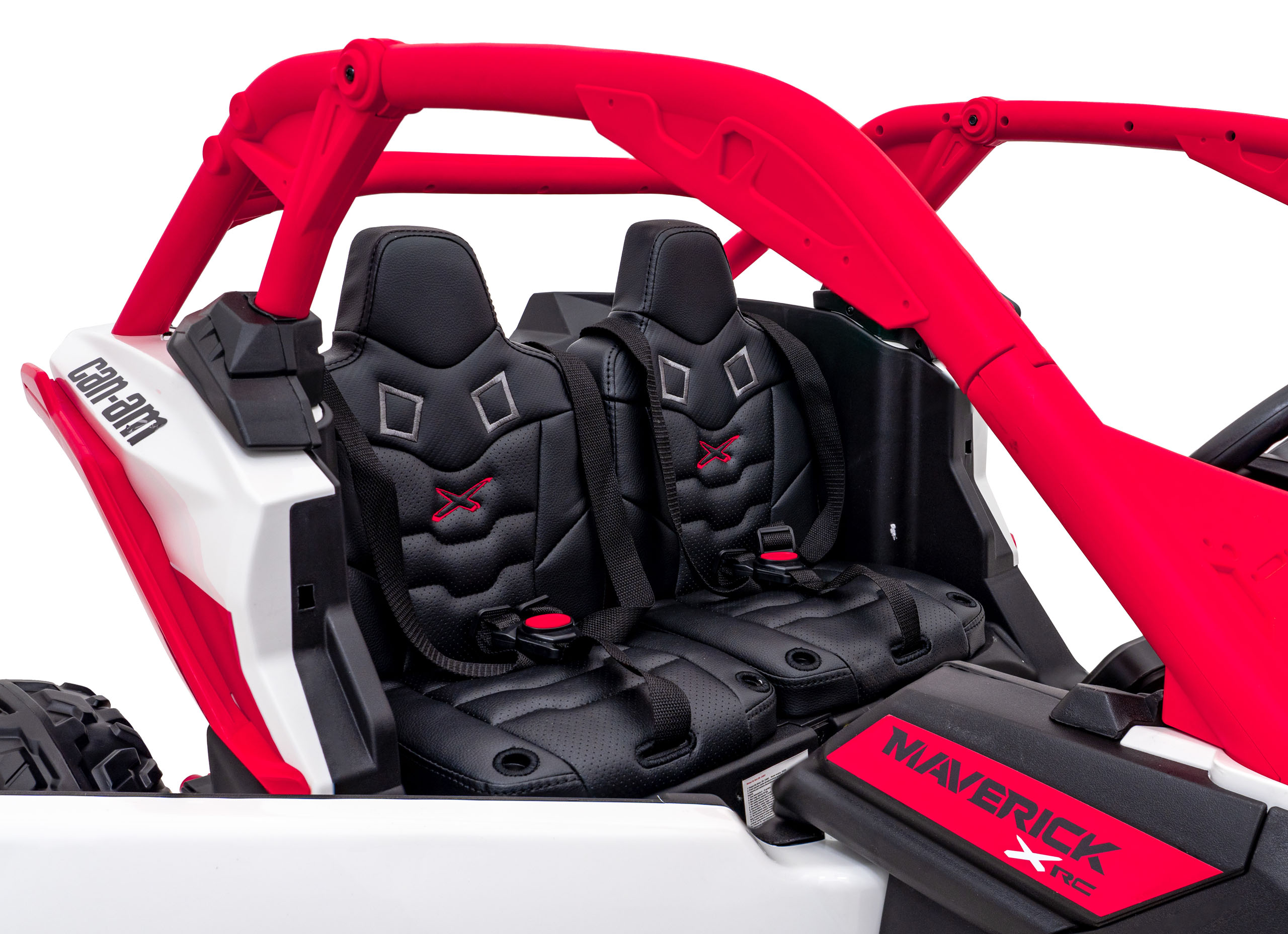 UTV electric pentru copii cu 2 locuri Can-Am Maverick Turbo RR 24V 800W 4x4 (CA001) Rosu - Autokids.ro - poza 4