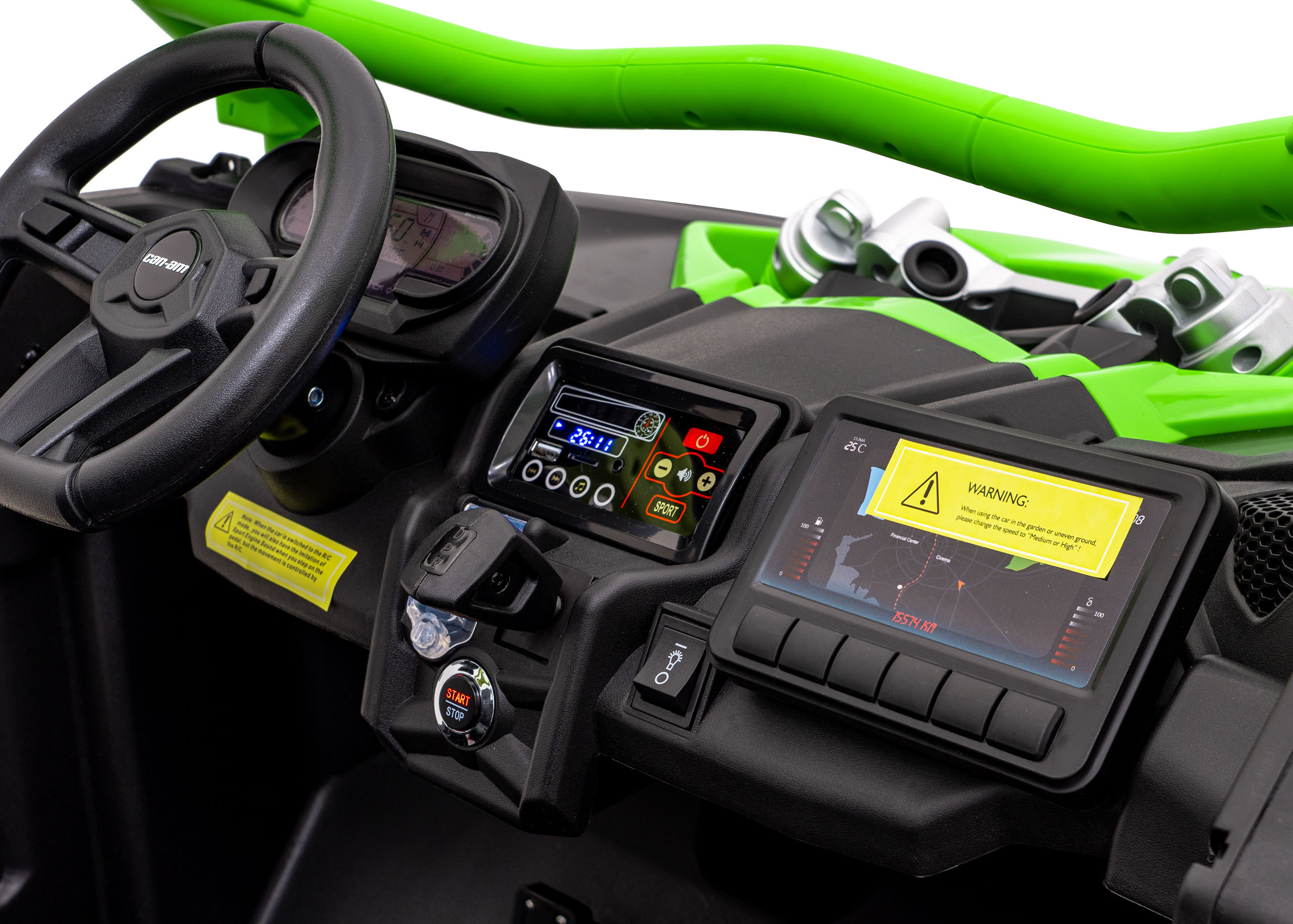 UTV electric pentru copii cu 2 locuri Can-Am Maverick Turbo RR 24V 800W 4x4 (CA001) Verde - Autokids.ro - poza 5