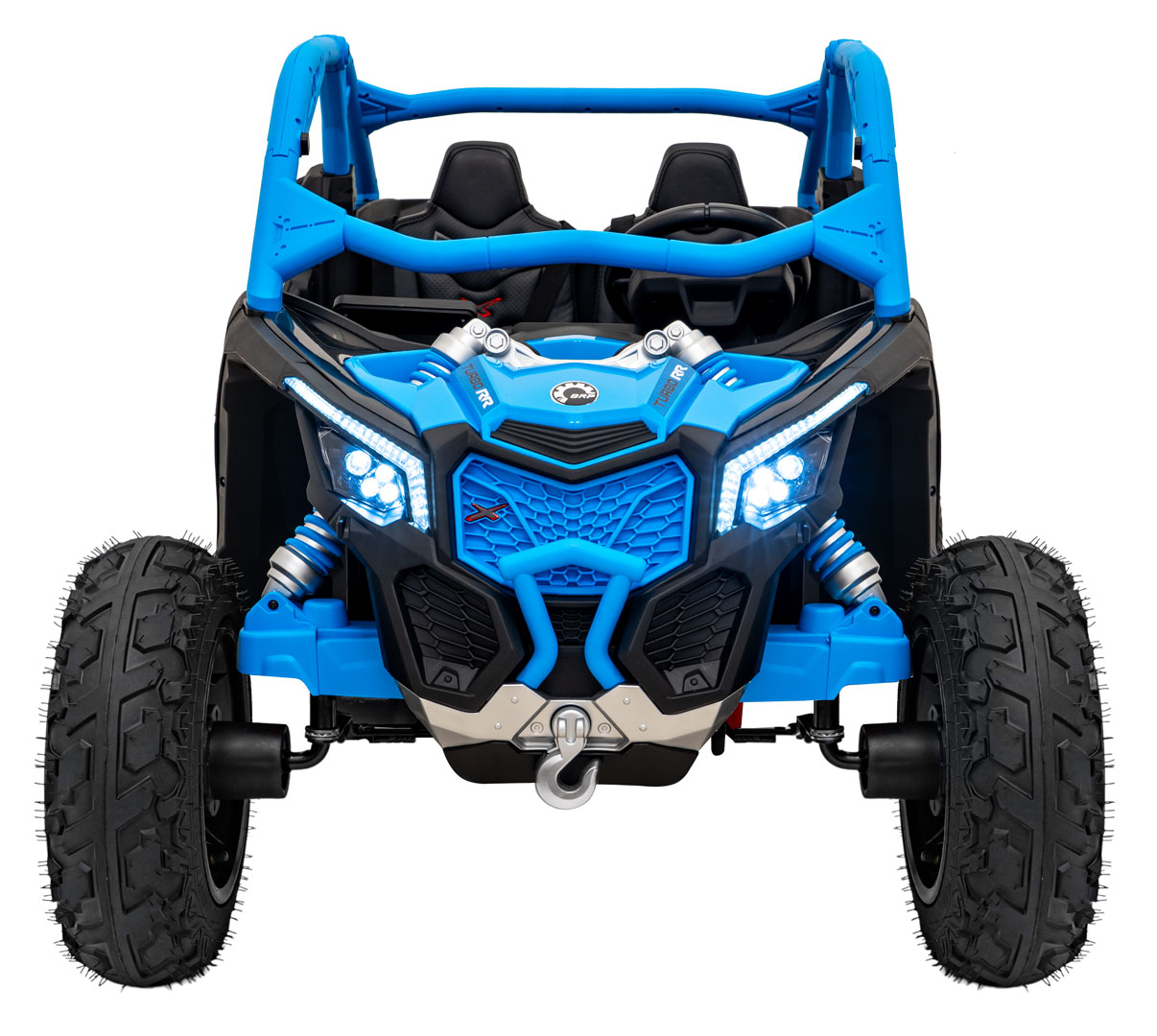 UTV electric pentru copii cu 2 locuri Can-Am Maverick Turbo Strong RR 24V 640W (CA001) Albastru - Autokids.ro - poza 2