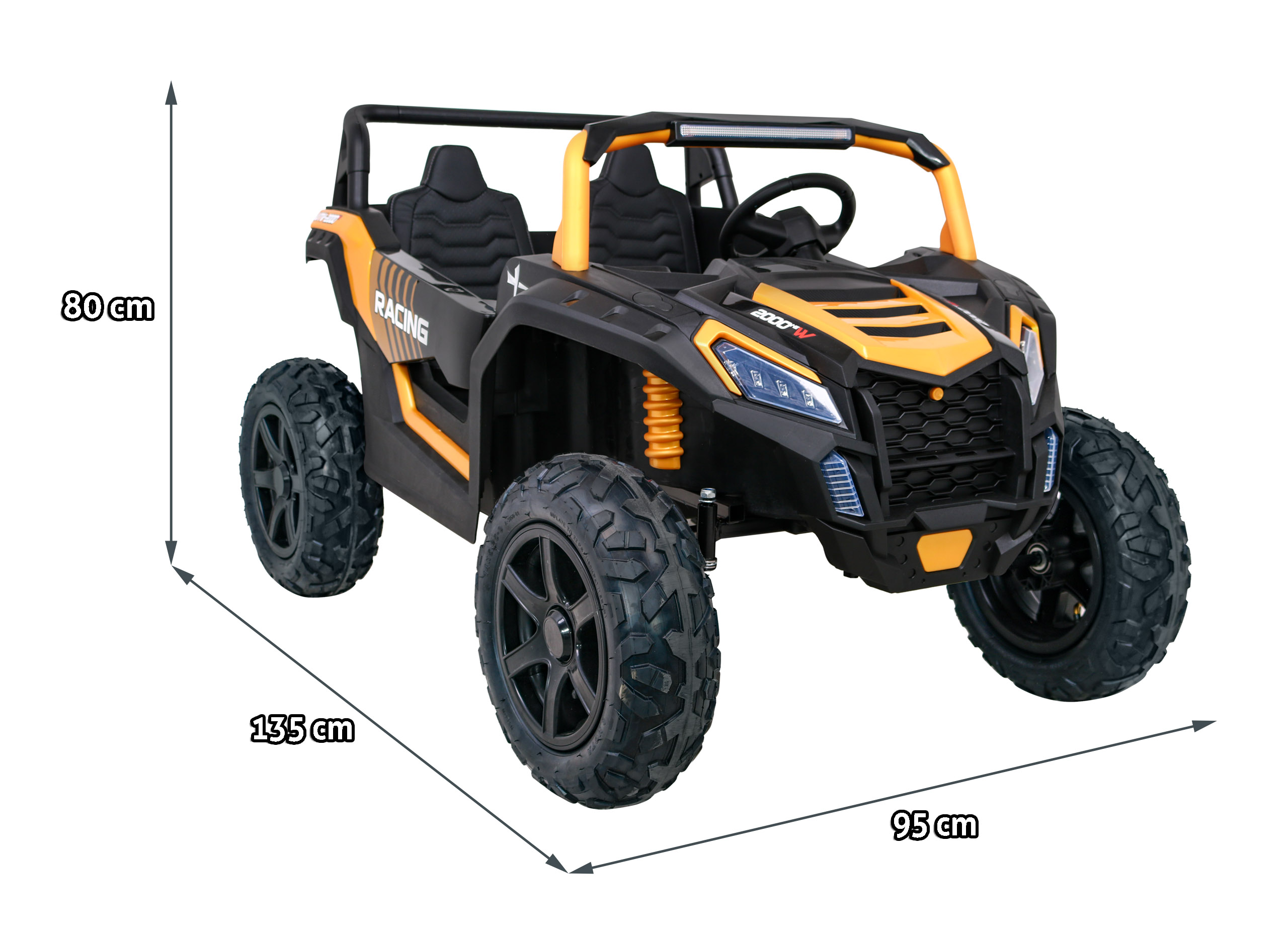 UTV electric pentru copii mari Perfecta XXL, 2 locuri cu sarcina pana la 100kg si viteza max 15km/h (032) Portocaliu - Autokids.ro - poza 2