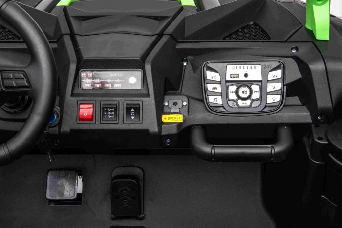 UTV electric pentru copii mari Perfecta XXL, 2 locuri cu sarcina pana la 100kg si viteza max 15km/h (032) Verde - Autokids.ro - poza 5