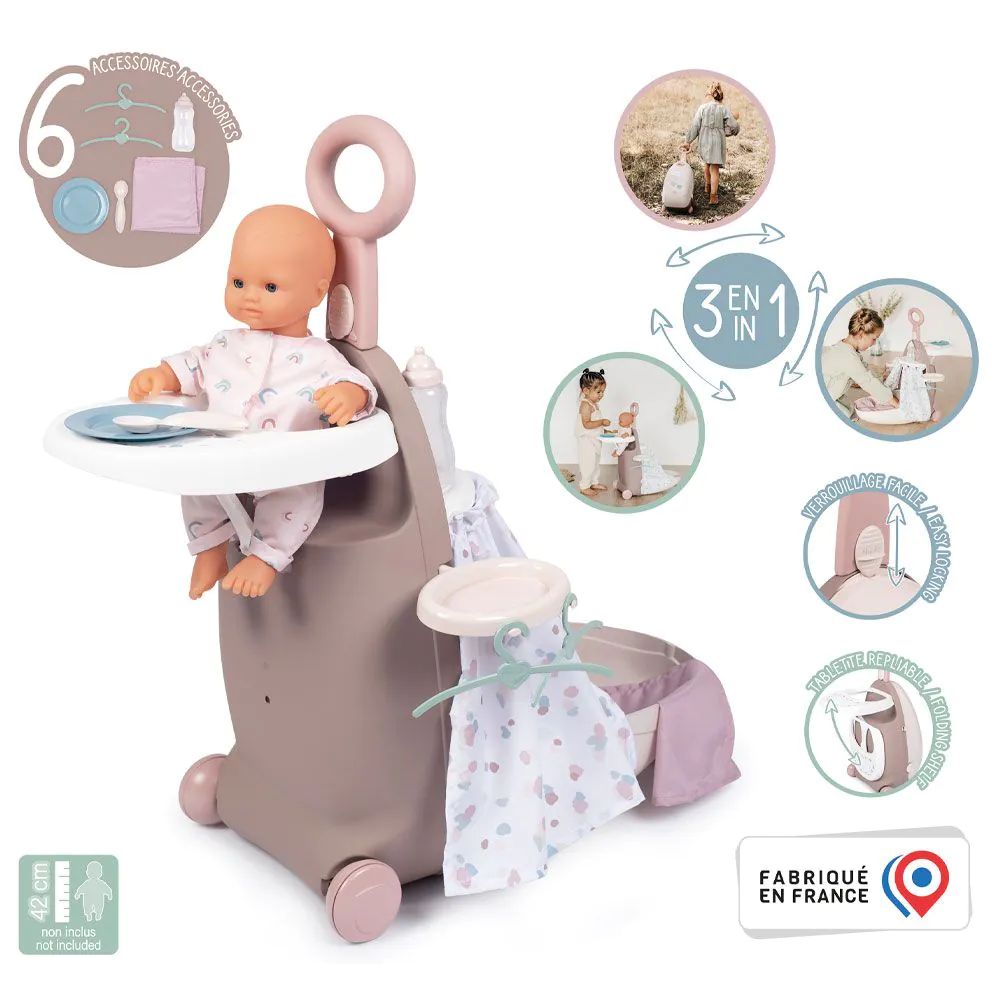 Valiza multifunctionala pentru papusi Smoby Baby Nurse 3 in 1 - poza 2