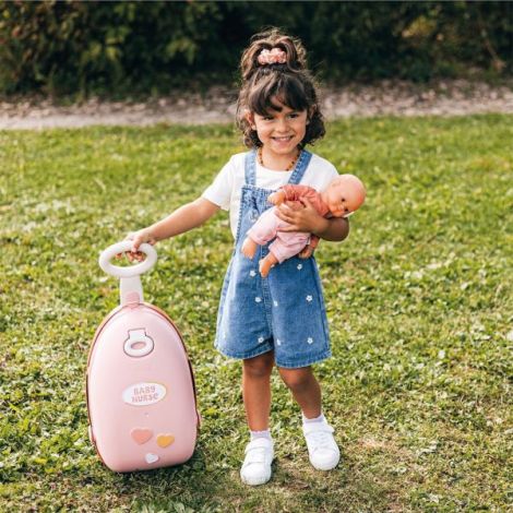 Valiza multifunctionala pentru papusi Smoby Baby Nurse Nursery Suitcase 3 in 1 cu 6 accesorii - poza 4