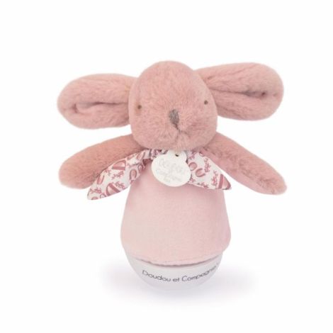 Veioza muzicala iepuras pufos, 16 cm, roz - poza 1