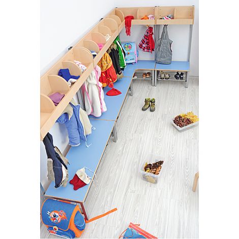 Vestiar Flexi cu bancuta, pentru 4 copii - albastru, masura 3, sezut 26 cm H - poza 4