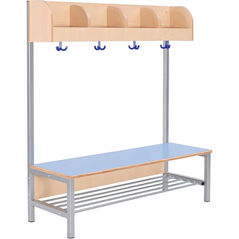 Vestiar Flexi cu bancuta, pentru 4 copii, albastru, masura 3, sezut 35 cm H - poza 1