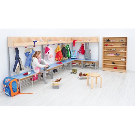 Vestiar Flexi cu bancuta, pentru 4 copii, albastru, masura 3, sezut 35 cm H - poza 2