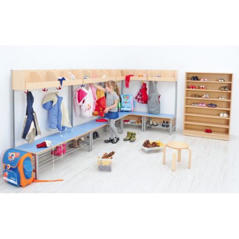 Vestiar Flexi cu bancuta, pentru 4 copii, albastru, masura 3, sezut 35 cm H - poza 3