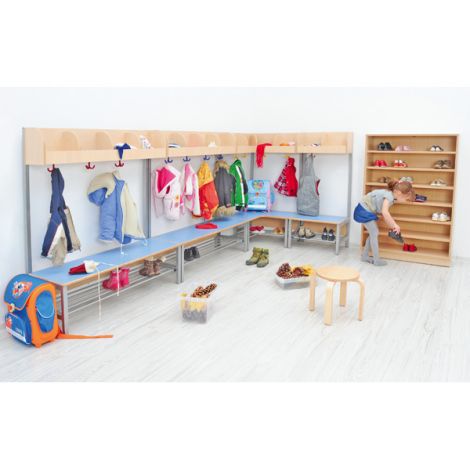 Vestiar Flexi cu bancuta, pentru 4 copii, albastru, masura 3, sezut 35 cm H - poza 4