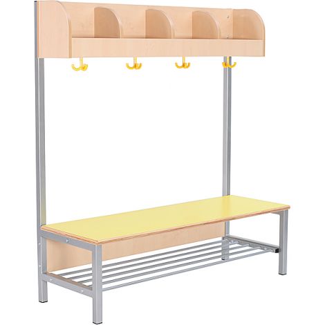 Vestiar Flexi cu bancuta, pentru 4 copii, galben, masura 3, sezut 35 cm H - poza 1