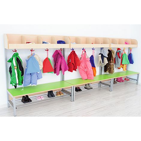 Vestiar Flexi cu bancuta, pentru 4 copii, galben, masura 3, sezut 35 cm H - poza 4