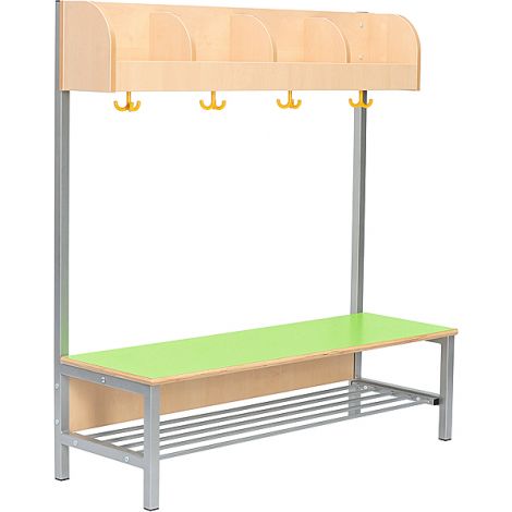 Vestiar Flexi cu bancuta, pentru 4 copii, verde, masura 3, sezut 35 cm H - poza 1