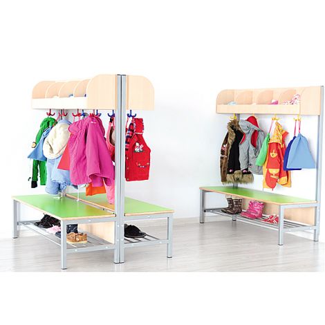 Vestiar Flexi cu bancuta, pentru 4 copii, verde, masura 3, sezut 35 cm H - poza 5